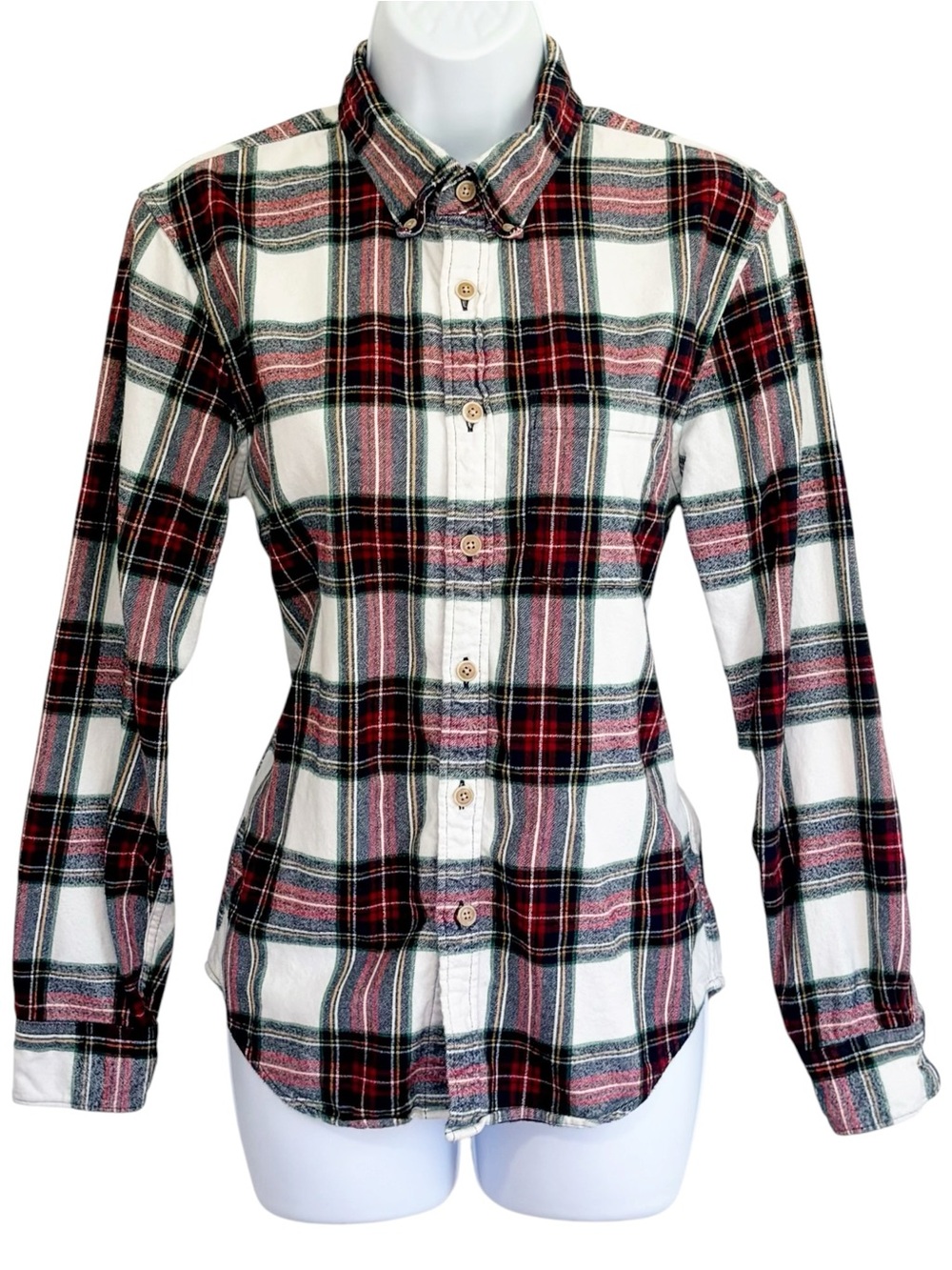 ABERCROMBIE & FITCH Soft AF Plaid Flannel Shirt Tartan Button Down Mens Small